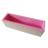 Max Maxb Flexible Rectangular Soap Silicone Loaf Mold Wood Box for 32oz Soap  Pink