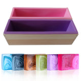 Max Maxb Flexible Rectangular Soap Silicone Loaf Mold Wood Box for 32oz Soap  Pink