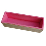 Flexible Rectangular Soap Silicone Loaf Mold Wood Box for 42oz Soaps Pink