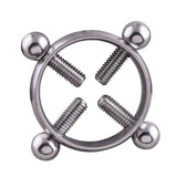 Maxbell Stainless Steel Screw Adjustable Nipple Shield Ring Clamp Jewelry Silver