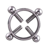 Maxbell Stainless Steel Screw Adjustable Nipple Shield Ring Clamp Jewelry Silver