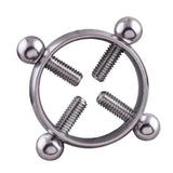 Maxbell Stainless Steel Screw Adjustable Nipple Shield Ring Clamp Jewelry Silver