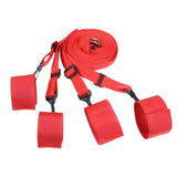 Maxbell Adjustable Handcuff &Foot Ankle cuff Restraint Kit for Couple Cosplay Red