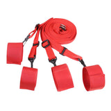 Maxbell Adjustable Handcuff &Foot Ankle cuff Restraint Kit for Couple Cosplay Red
