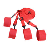 Maxbell Adjustable Handcuff &Foot Ankle cuff Restraint Kit for Couple Cosplay Red