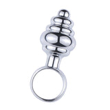 Maxbell Aluminum Alloy Anal Butt Plug Backcourt Pull Beads Adult Toys with Ring Threaded