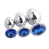 Maxbell Stainless Steel Weights Plug Anal Stopper Jeweled Adult Toys Dark Blue