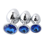 Maxbell Stainless Steel Weights Plug Anal Stopper Jeweled Adult Toys Dark Blue