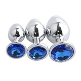 Maxbell Stainless Steel Weights Plug Anal Stopper Jeweled Adult Toys Dark Blue