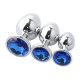 Maxbell Stainless Steel Weights Plug Anal Stopper Jeweled Adult Toys Dark Blue