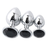Maxbell Stainless Steel Weights Plug Anal Stopper Jeweled Adult Toys Black