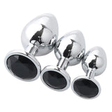 Maxbell Stainless Steel Weights Plug Anal Stopper Jeweled Adult Toys Black