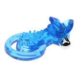 Max Maxb Silicone Double Rings Vibrator Licking Simulation Tongue Massager Ring Blue