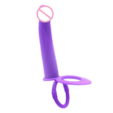 Maxbell Reusable Fake Penis Extension Sleeve Silicone Vibrator Ring Condom Cover Purple