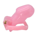 Maxbell Resin Male Chastity Cage Belt Device Penis Lock with 4 Rings Adult Toy Pink