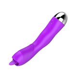 Maxbell Female Electric Vibrator Massager w/Tongue Licking Clitoral Nipples Purple