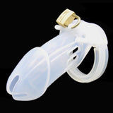 Maxbell Silicone Male Men's Locking Chastity Device Cage w/5 Sizes Rings &Lock Clear
