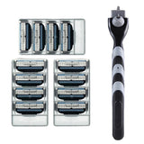 Maxbell Manual Beard Shaver Razors Hair Shaving Trimmer + 12 Pcs 3 Layer Blade Heads