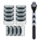 Maxbell Manual Beard Shaver Razors Hair Shaving Trimmer + 12 Pcs 3 Layer Blade Heads