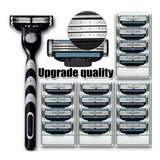 Maxbell Manual Beard Shaver Razors Hair Shaving Trimmer + 12 Pcs 3 Layer Blade Heads