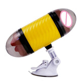 Maxbell Male Masturbation Cup Realistic Oral & Vagina Double Heads Exerciser Yellow