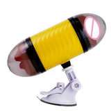 Maxbell Male Masturbation Cup Realistic Oral & Vagina Double Heads Exerciser Yellow