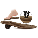 Maxbell 4D Soft Sponge Pain Relief Men's Foot Massage Arch Insoles Shoe Insert Brown