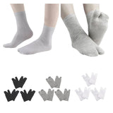 Maxbell 3 Pairs Elastic Cotton Tabi Socks 2 Toe Socks Flip-Flops Socks Unisex Black