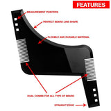 Maxbell Double-sided Beard Comb Facial Hair Trimming Shaping Template Tools Black