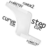 Maxbell Double-sided Beard Comb Facial Hair Trimming Shaping Template Tools Clear