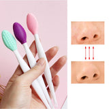 Facial Cleanser Face Skin Cleaner Silicone Blackhead Remover Brush Green