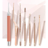 7pcs Stainless Steel LED Ear Pick Curette Earpick Remover Cleaner Tools Kit