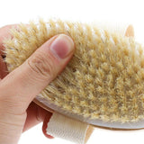 Dry Skin Exfoliation Bath Body Brush Natural Bristle Spa Brush Scrubber