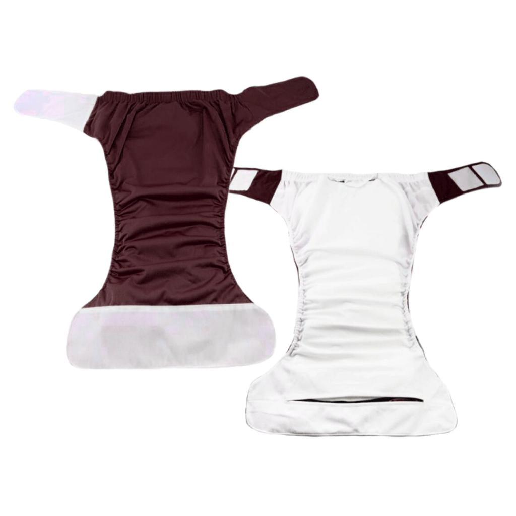 Adult Cloth Diaper Nappy Washable for Disability Incontinence M Coffee