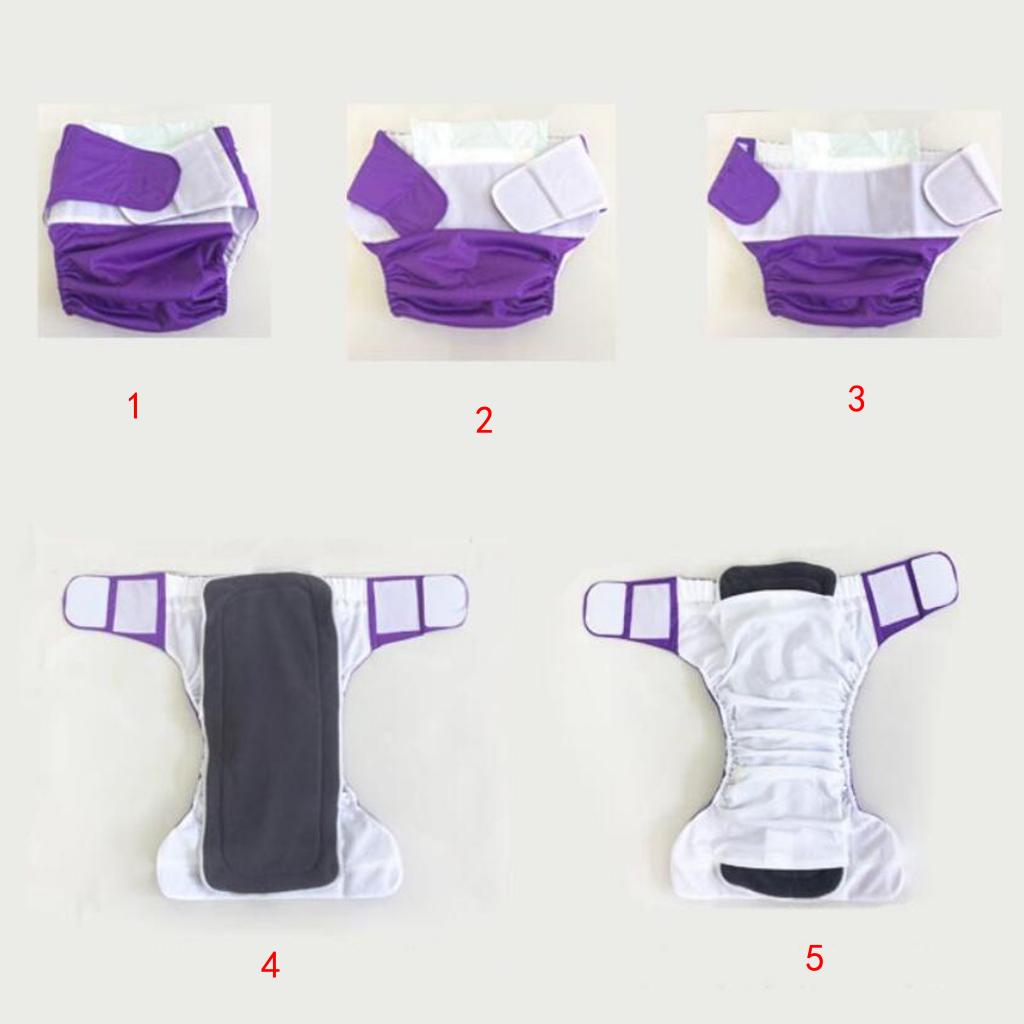 Adult Cloth Diaper Nappy Washable for Disability Incontinence M Gray