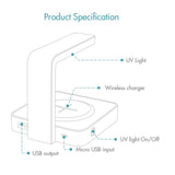 Maxbell 2 In 1 QI Wireless Fast Charger 10W Mobile Phone Sterilization UV Germicidal