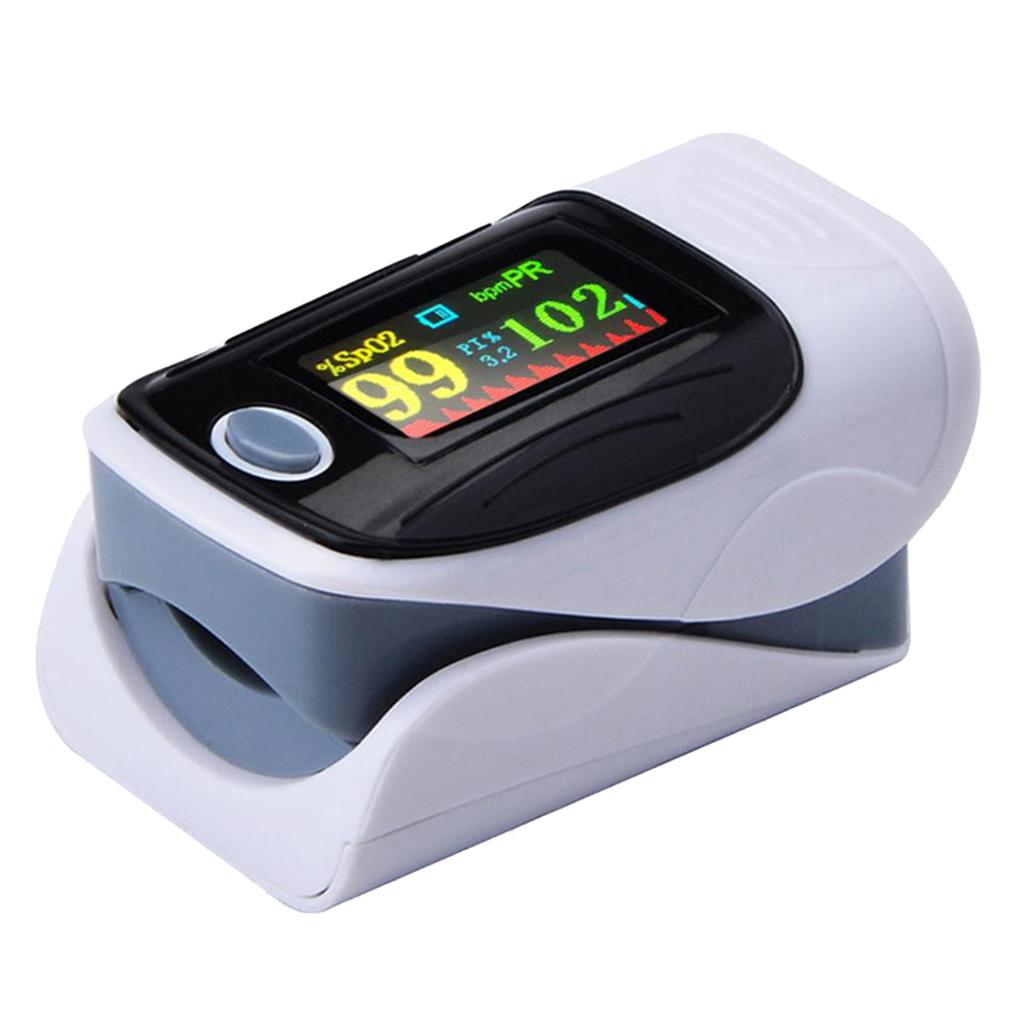 Finger Fingertip Pulse Oximeter Blood Oxygen Pulse Rate Monitor Gray