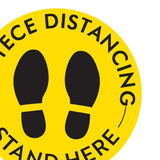 Vinyl Social Distancing Floor Signs Wait Here Sticker yellow