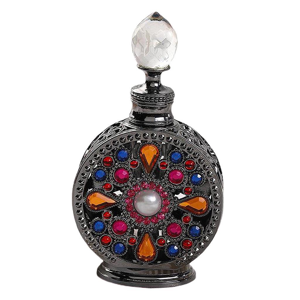 Maxbell Diamond-studded Vintage Refillable Perfume Bottle 15ml Craftsmanship Black - Aladdin Shoppers