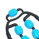 Fitness Roller Muscle Relaxer Massage Roller Ring Clip Blue+Black