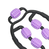 Fitness Roller Muscle Relaxer Massage Roller Ring Clip Purple+Black