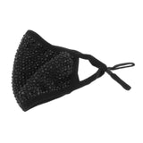 Rhinestone Bling Face Mask Sparkly Mask+PM2.5 Filter Black Black diamond