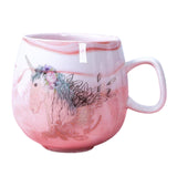 Maxbell Ceramic Coffee Mugs Large Handle for Men Women  Pink