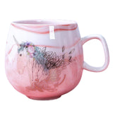 Maxbell Ceramic Coffee Mugs Large Handle for Men Women  Pink