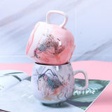 Maxbell Ceramic Coffee Mugs Large Handle for Men Women  Pink