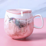 Maxbell Ceramic Coffee Mugs Large Handle for Men Women  Pink