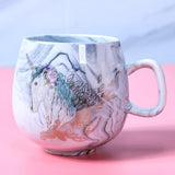 Maxbell Ceramic Coffee Mugs Large Handle for Men Women  Blue