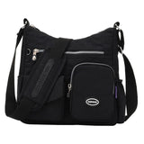 Maxbell Multi-Pocket Waterproof Nylon Casual Bag Handbags for Women Travel College black