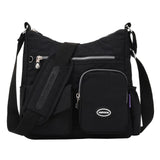 Maxbell Multi-Pocket Waterproof Nylon Casual Bag Handbags for Women Travel College black