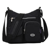 Maxbell Multi-Pocket Waterproof Nylon Casual Bag Handbags for Women Travel College black